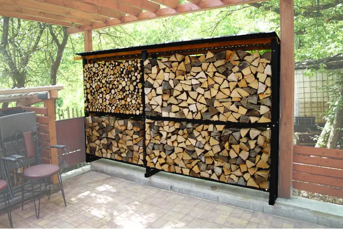 Dřevníková stěna 33/375 cm s šindelovou střechou