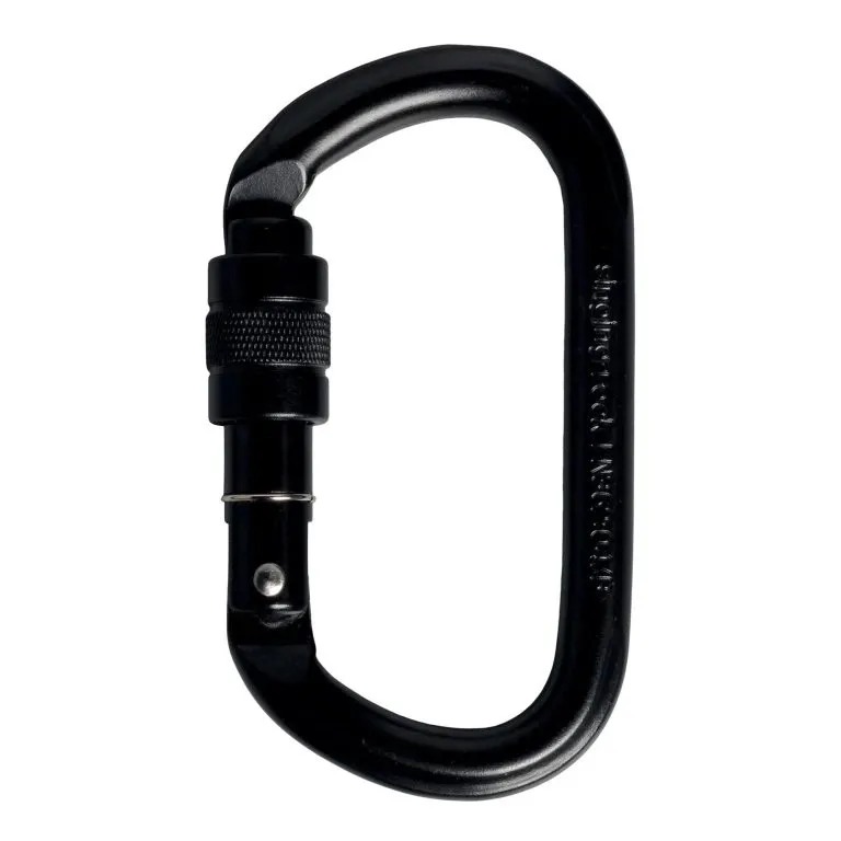 Oval carabiner _ steel _ 30 kN (screw-lock, Black)