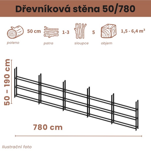 Dřevníková stěna 50/780